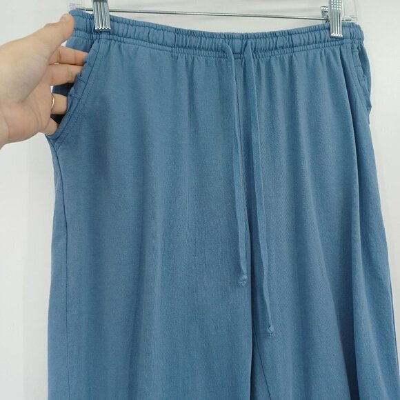 Focus Casual Life Blue Pleated Hem Straight Leg Pant Women's S Relaxed Lagenlook - Picture 3 of 9